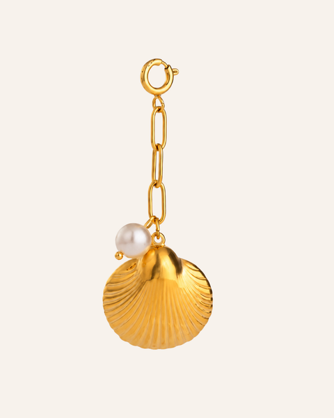 Goldener Muschel Bikini Anhänger mit Perle