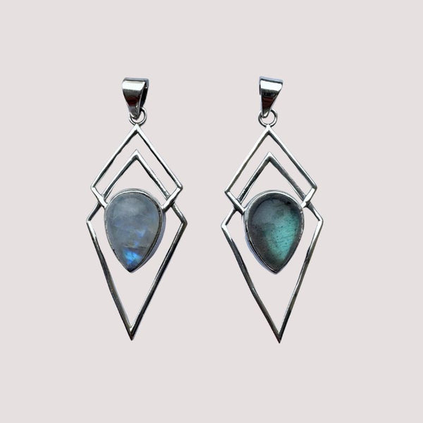 Spiritueller Schmuck aus 925 Silber mit Mondstein oder Labradorit