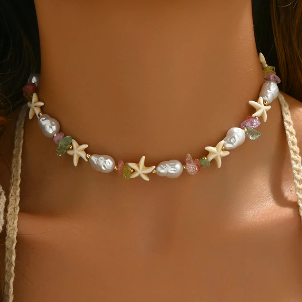 Choker Perlen Halskette Luminosa mit Seesternen