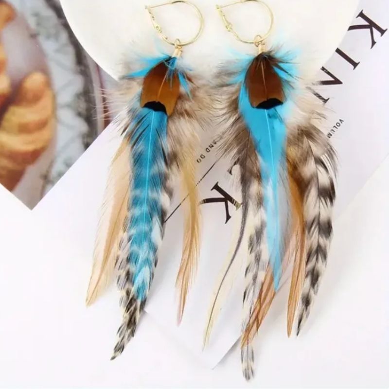 Feder Boho Ohrringe Ayva