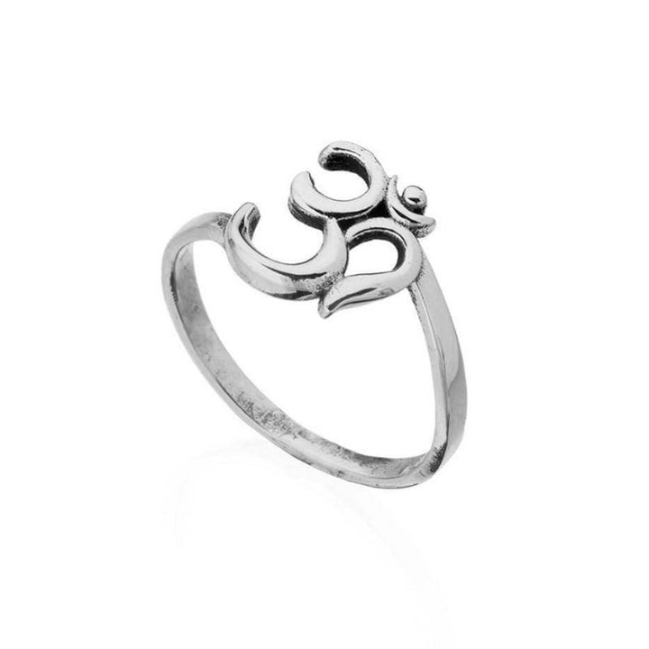 silberner Fingerring Ring mit Om Zeichen - Sterling Silber 925 Schmuck