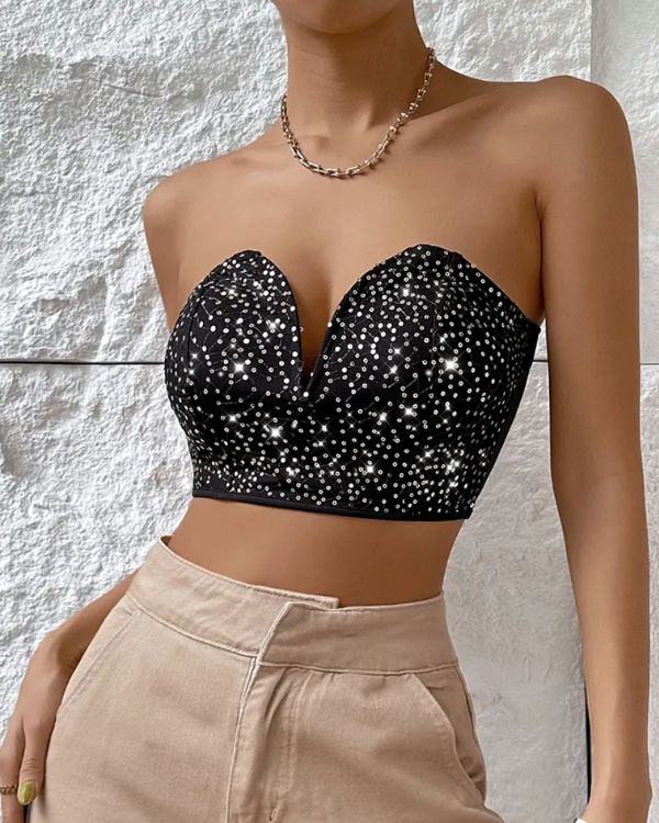 Bandeau Crop Top für ein glamouröses Dekolleté