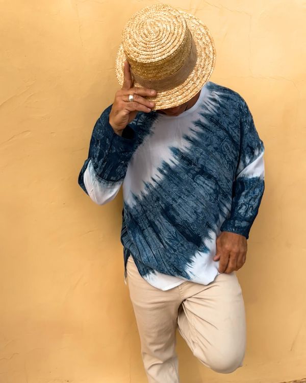 Bohemian Havana Tie Dye Shirt Langarm für Herren