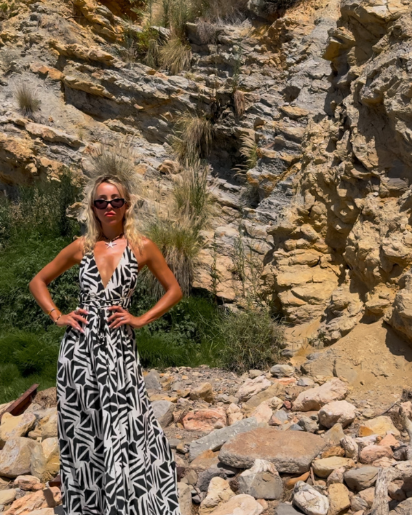 Langes Sommerkleid Zebra Moon