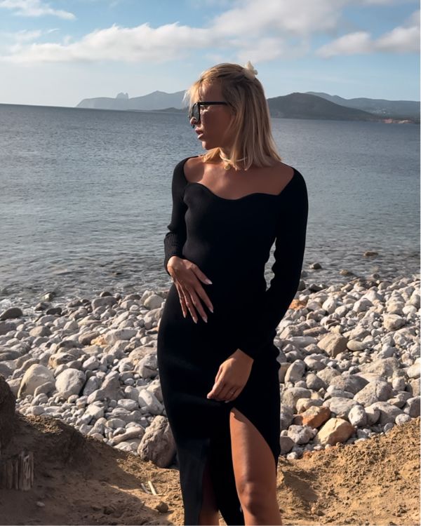 Geripptes Langes Kleid Tamina