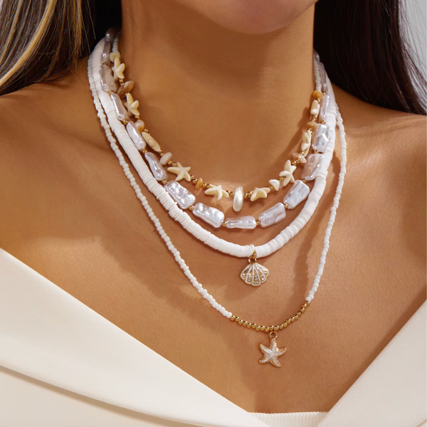 Boho Schmuck mit Muschel Anhängern | Sommer Halskette im Beach Style