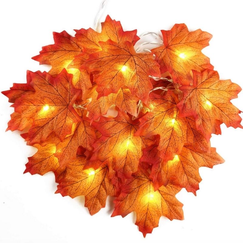 Orange Ahorn Blätter Lichterkette mit LED Lichter 