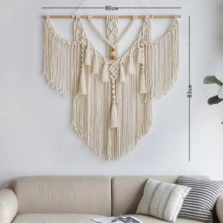 Boho Wandbehang Makramee Dekoration - Grosse Boho Deko Hänger für die Wand