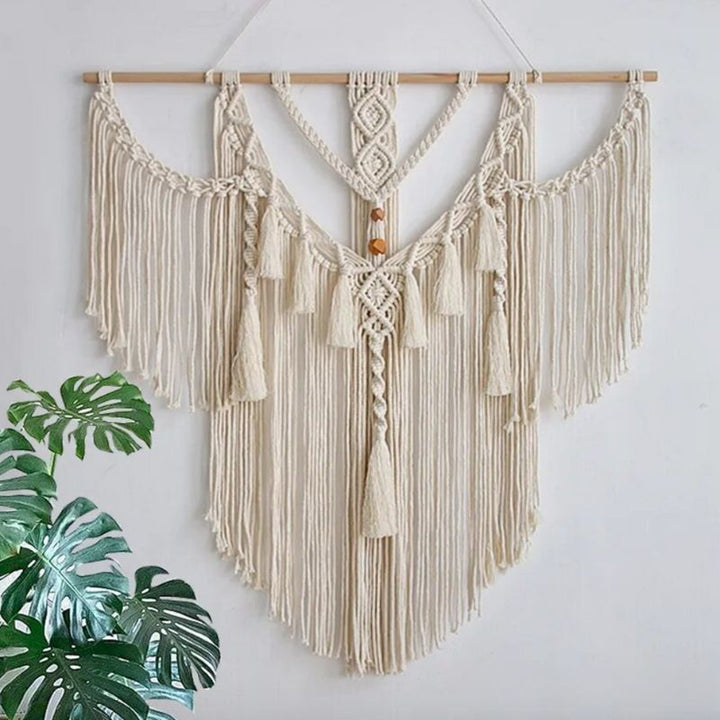 Beiges Boho Wandbehang aus Makramee - Wohnaccessoires online kaufen