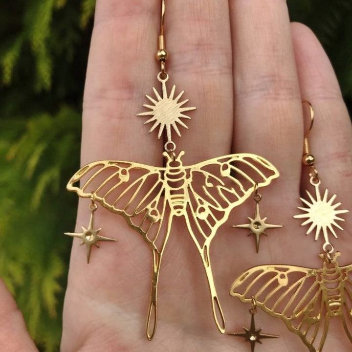 Goldene Boho Gipsy Ohrringe im Hippie Look