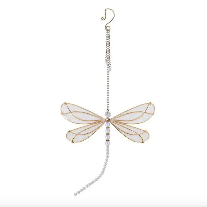 Libellen Windspiel Sonnenfänger Suncatcher in gold weiss