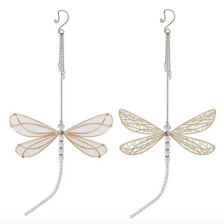 Libellen Suncatcher Sonnenfänger mit Krafttier Libelle und Prisma Steinen