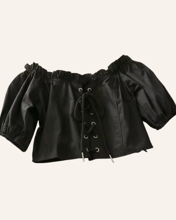 Schulterfreies Ruffle T-Shirt Noelia