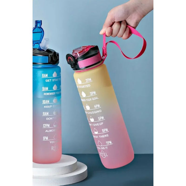 Farbverlauf Wasserflasche mit Zeitangaben