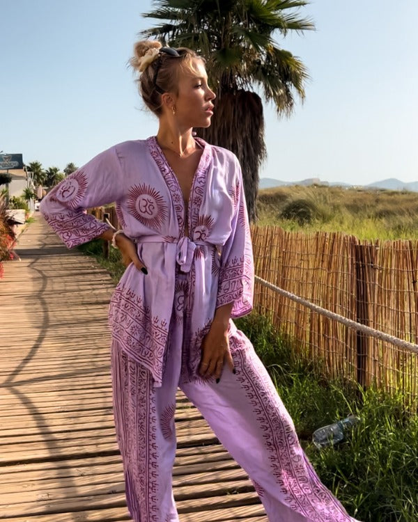 Lila Om Set Hose & Kimono Neoma