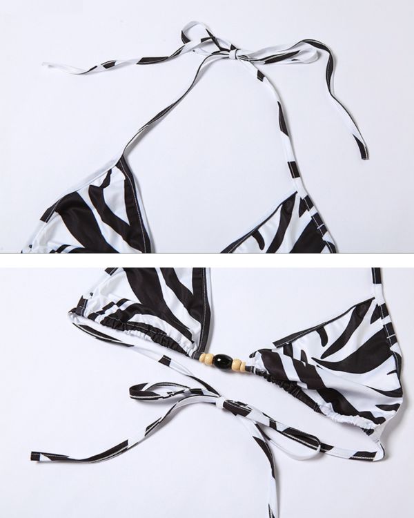 Triangel Oberteil im Zebra schwarz-weiss Style