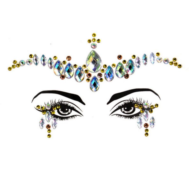 ✿ Gesicht Acryl Diamant Sticker Makeup Glitzer Strass Selbstklebend DIY  Deko ✪
