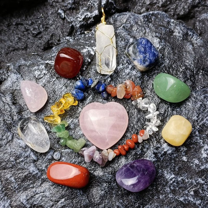 Edelsteine Kristallsteine Rosen Quartz, Amethyst, Jade, Armband und Halskette