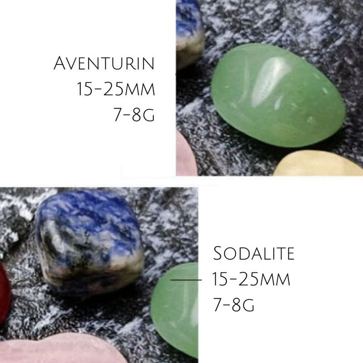 Aventurin Stein in gruen und Blauer Sodalite Stein