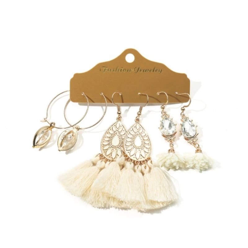 Ohrringe Boho Chic Modeschmuck Ohrringe mit Anhaengern - Elegante Hippie Style Ohrringe