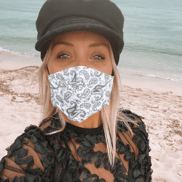 Stoffmaske Bandana White
