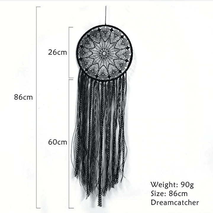 Wand Dekoration schwarzer Traumfänger mit Stern Mandala