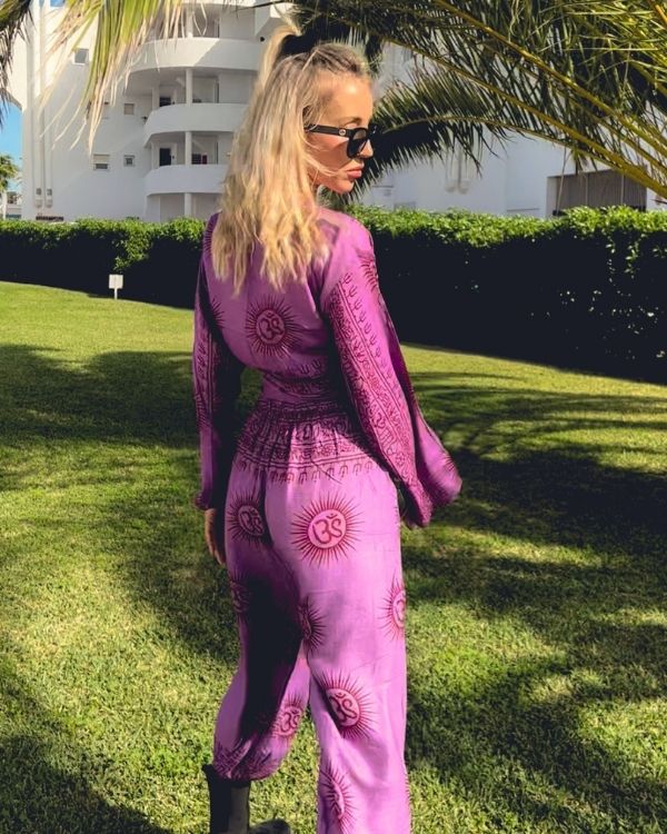 Zweierset Hose & Bluse Purple Om