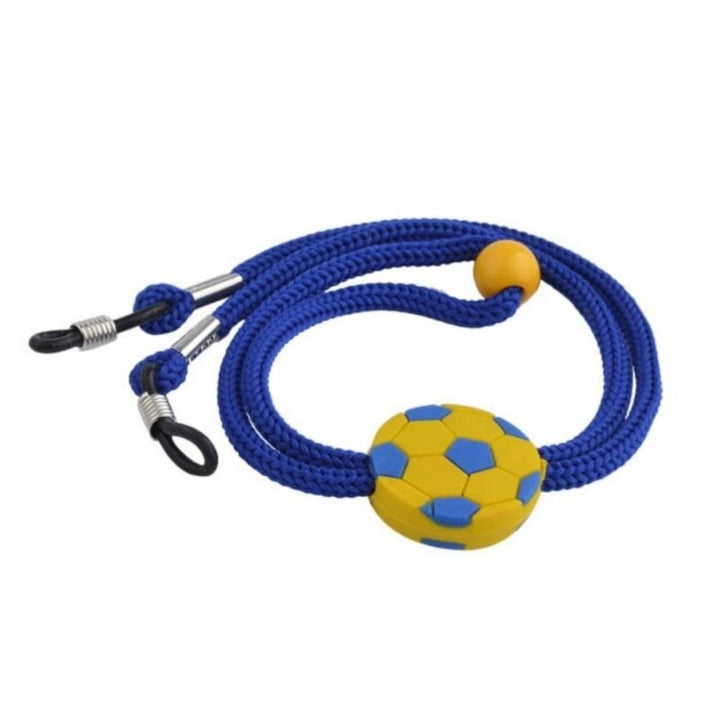 Blaue Kinder Maskenkette Brillenkette mit Fussball Symbol 
