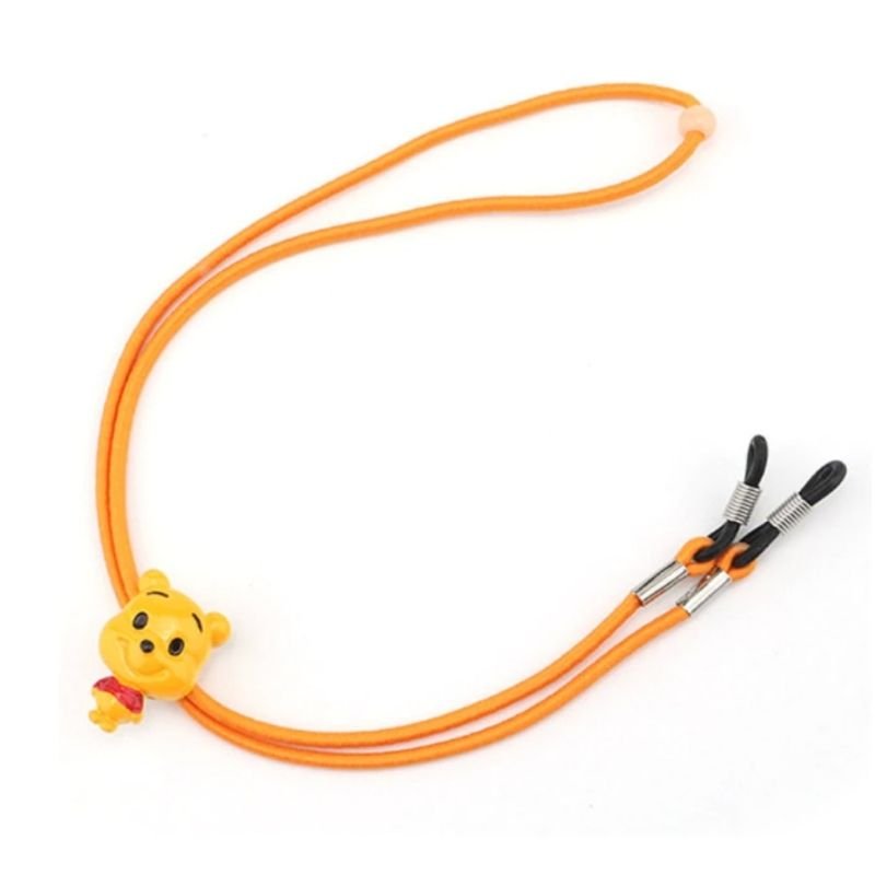 Orange Kinder Maskenkette Brillenkette mit Winnie the Puh Motiv Figur