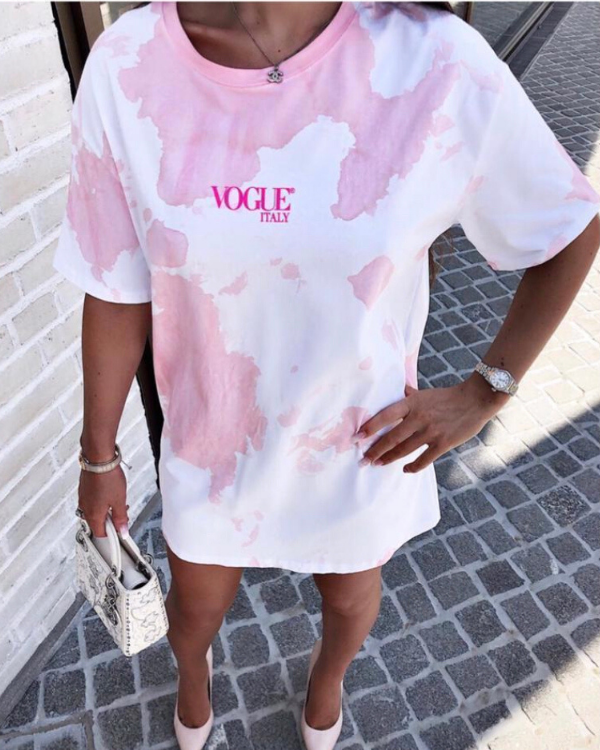 T-Shirt Oversize Batik Glitzer Vogue Italy