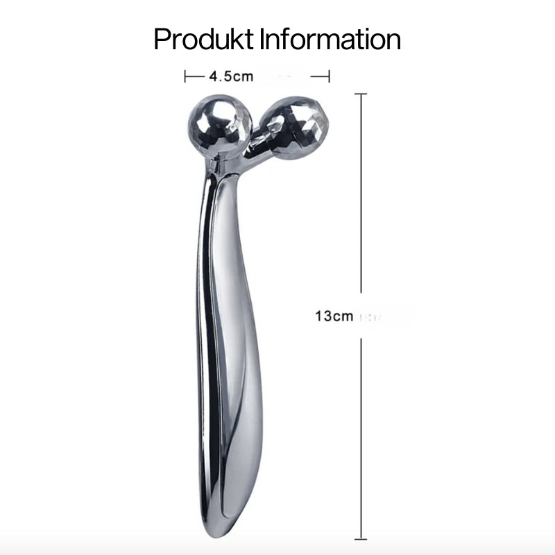 Eleganter 3D-Facial-Roller aus Metall mit Abmessungen für präzise Gesichtskonturen