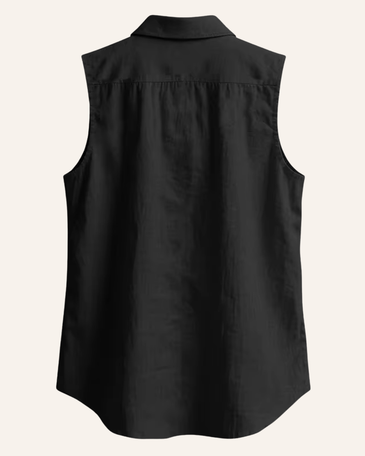 Stylisches Herren Top für Strand und Freizeit | Leinen Tank Top in schwarz