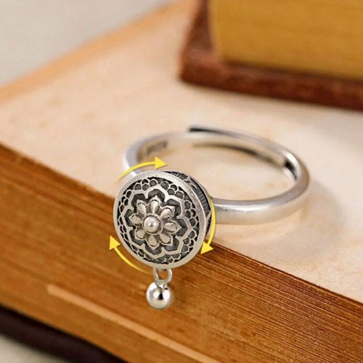 Beruhigender Fidget-Ring im tibetischen Stil, handgemacht aus 925er Silber
