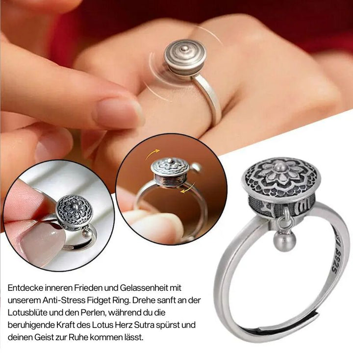 Sterlingsilber Fidget-Ring Aya zur Förderung von Ruhe und Achtsamkeit