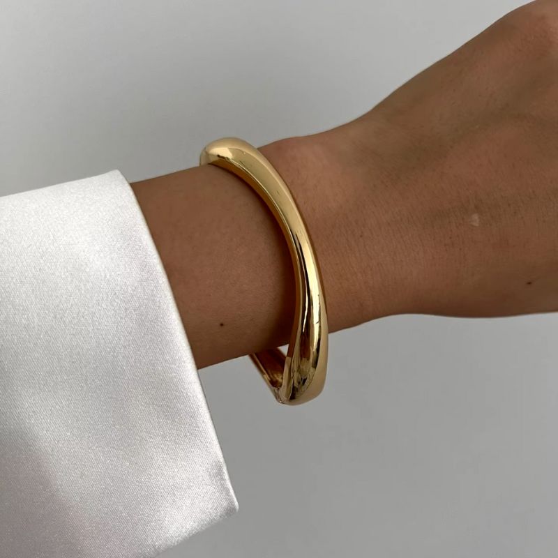 Schlichter goldenere Damen Armreifen - Trend Modeschmuck online kaufen 
