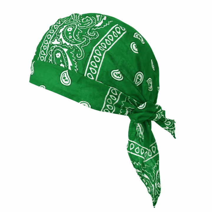 grünes Bandana Kopfbedeckung mit Paisley Muster | Bandana zum binden 