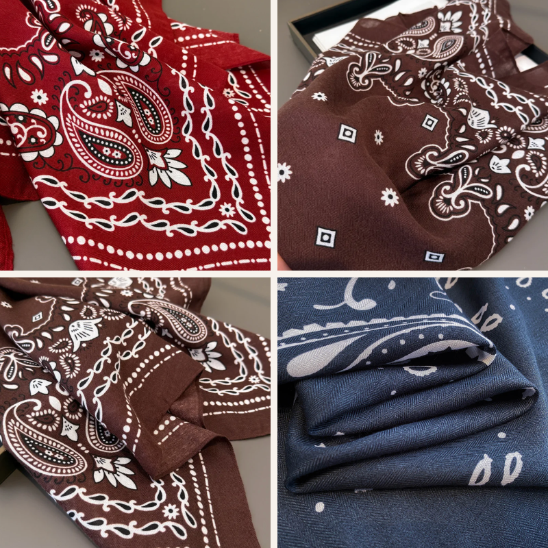 Boho Paisley Bandana Damen braun, rot, blau Halstuch Ibiza Style