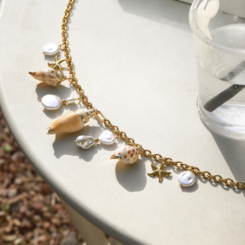 Luxuriöse Bauchkette mit Naturmaterialien | Boho Chic Bauchkette 