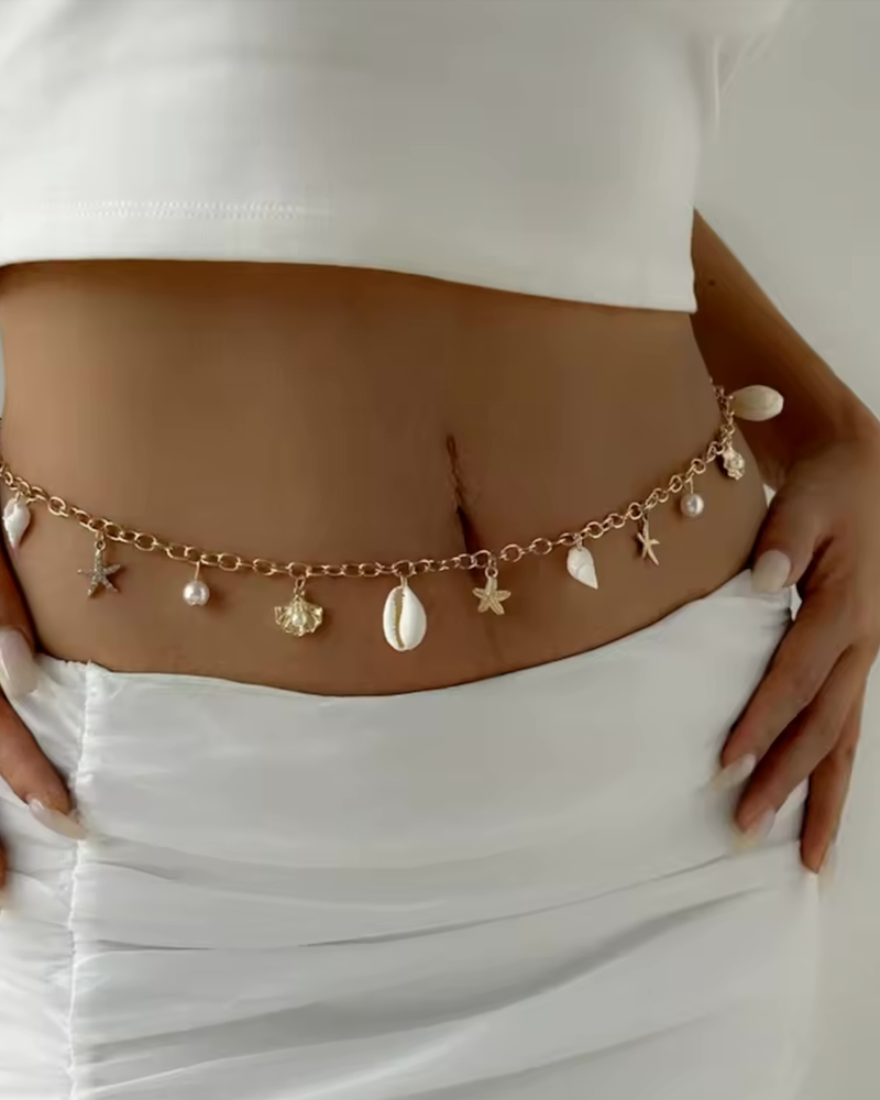 Damen Körperschmuck Sommer | Bauchkette mit Seestern