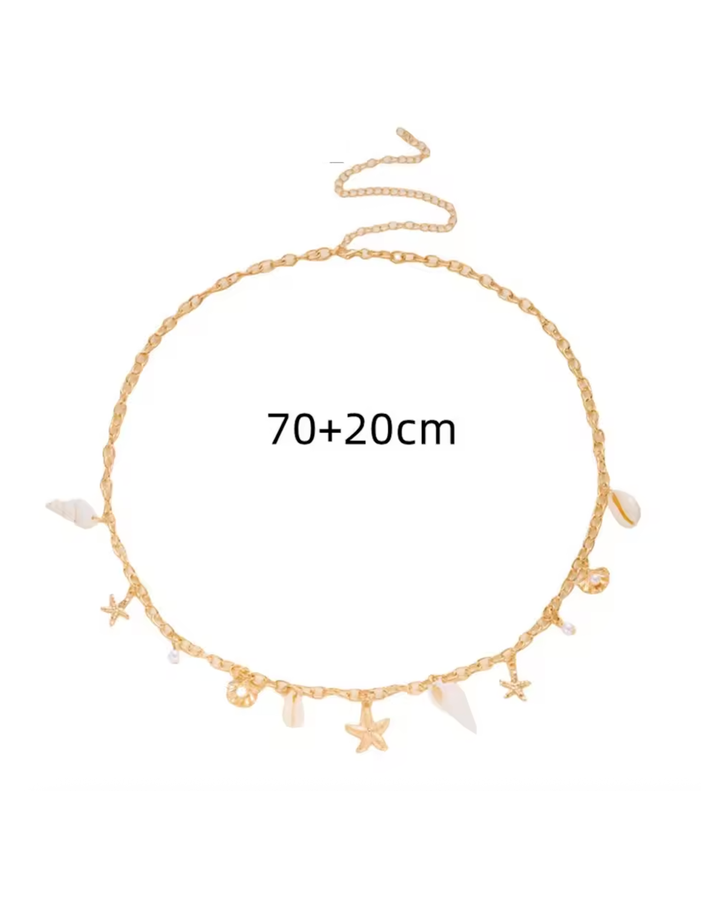 Muschel Kette für Bikini Looks | Boho Bauchschmuck Strand