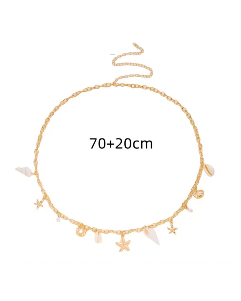 Muschel Kette für Bikini Looks | Boho Bauchschmuck Strand