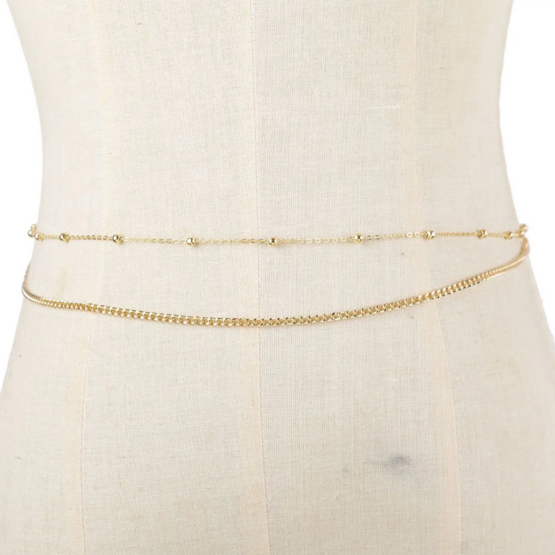 Minimalistischer Goldschmuck Modeschmuck für Taille - Bauchkette 