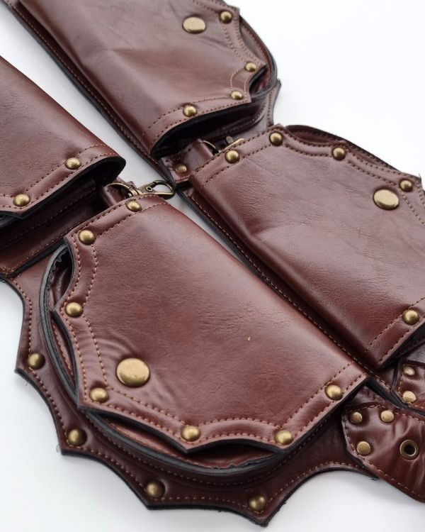 Kunstleder Bauchtasche Gürteltasche mit diversen kleinen Taschen am gesamten Gürtel