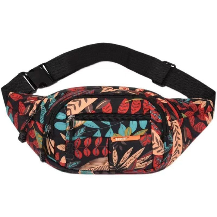 Bauchtasche für Sie und Ihn mit roten Blättern - Festival Umhängetasche 