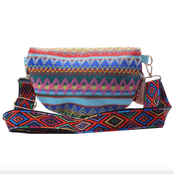 Boho Hippie Bauchtasche Umhängetasche mit Ethno Mustern 