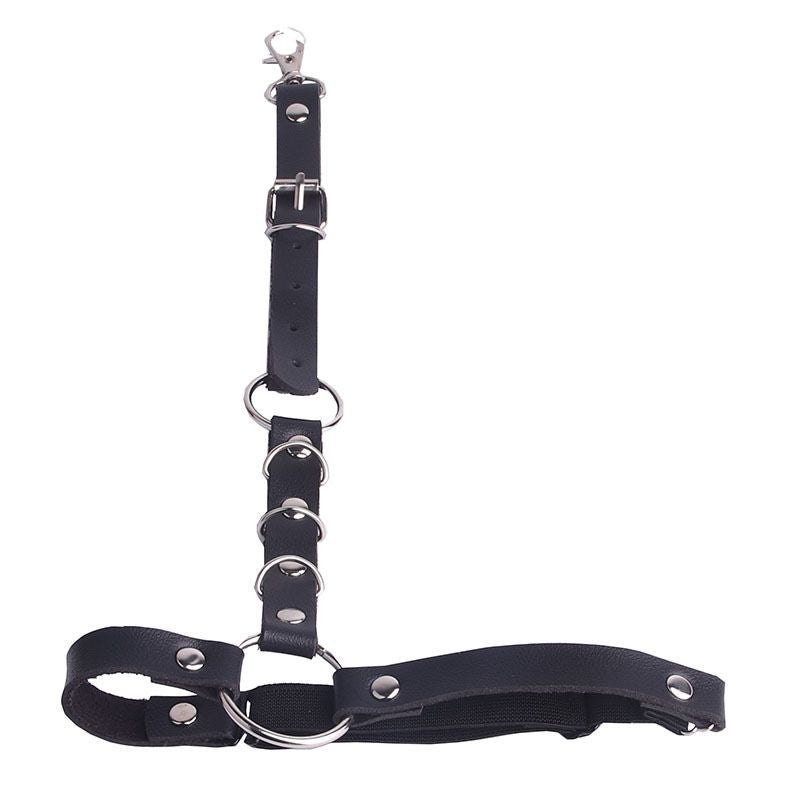 schwarzer Harness Beingurt für den Oberschenkel 