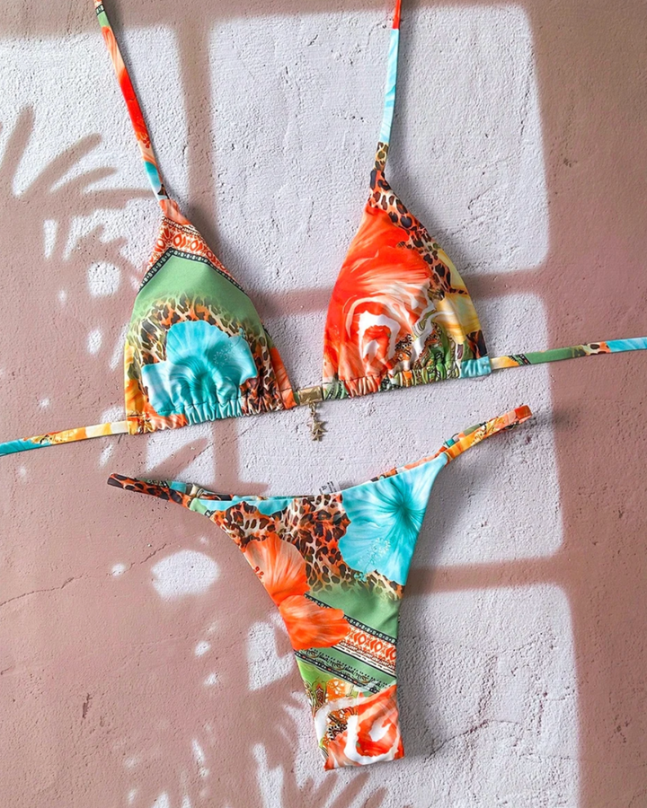 Exotischer Blumen Bikini Damen