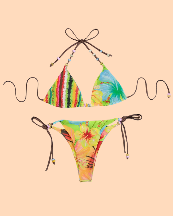 Tropical Triangel Bikini mit Brazilian Bikinihose