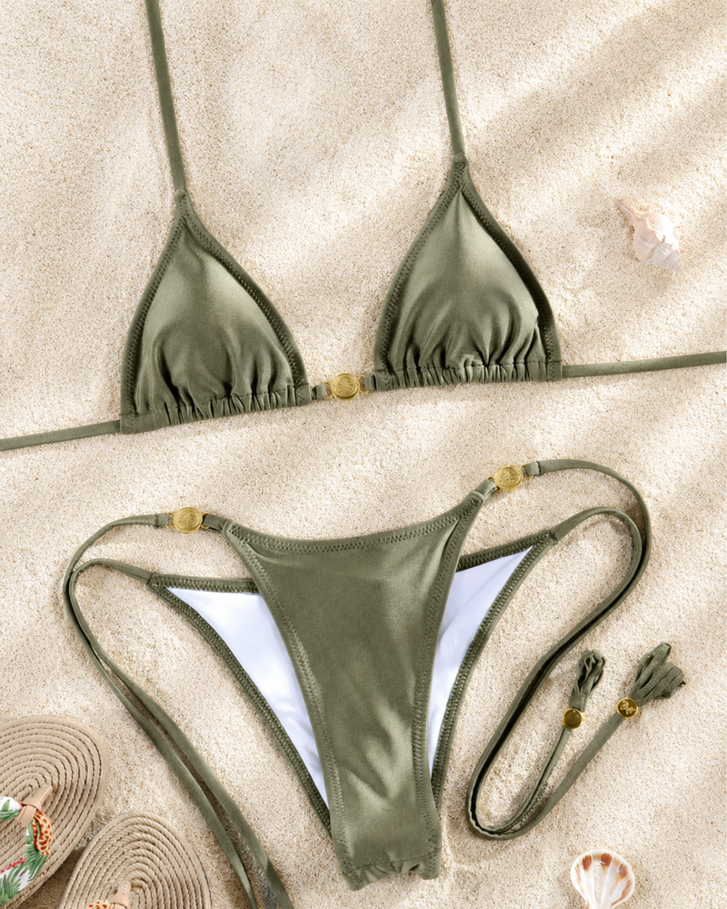 Luxuriöse Swimwear Damen - Olive Goddess Bikini Damen