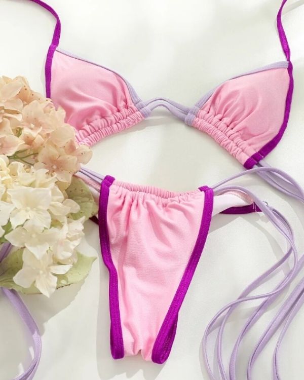 Rosa Lila Pink Bikini - Heisser Hingucker am Strand oder Pool 